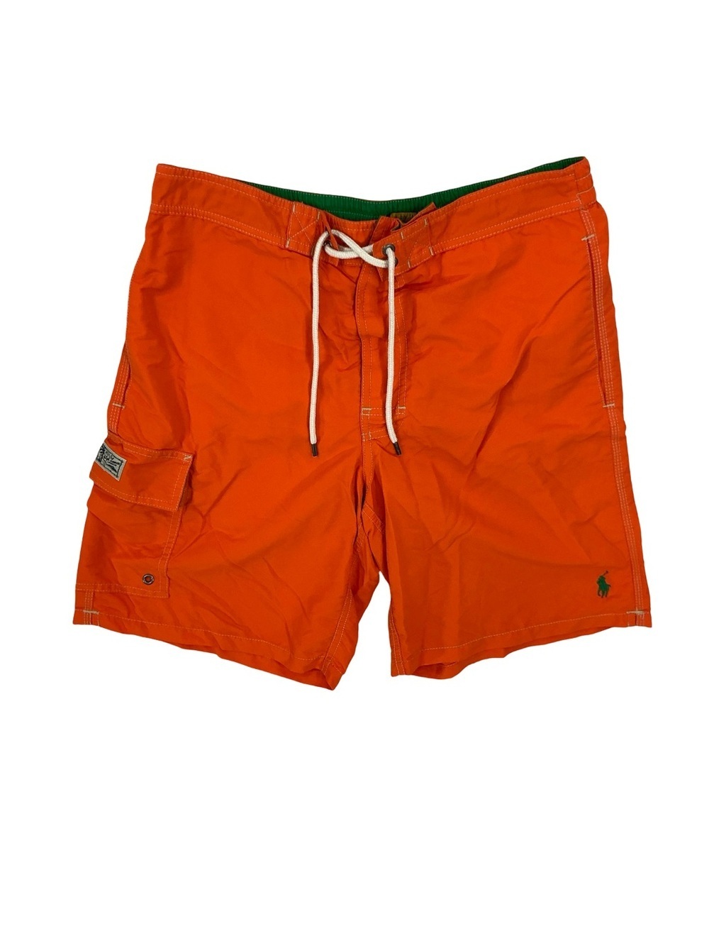 Polo Ralph Lauren Orange Cargo Swim Trunks Mesh Lined Size S